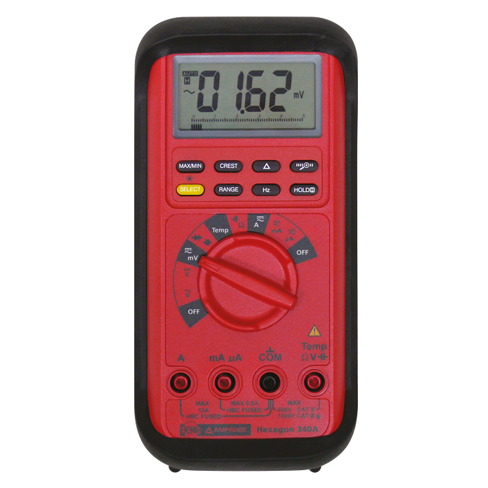 HEX-340-D Digitalmultimeter. Akust. Buchsenkontrolle TRMS/Temperatur